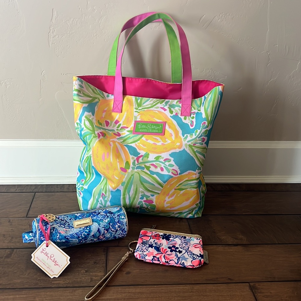 Lilly Pulitzer Bundle of 3 (Tote/Cosmetics/Wristlet)